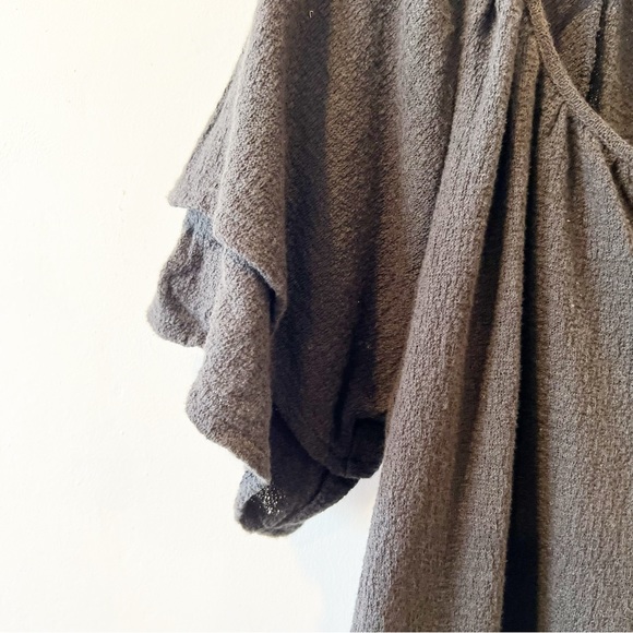 Madewell Flutter Sleeve Top in‎ Black - Picture 4 of 8